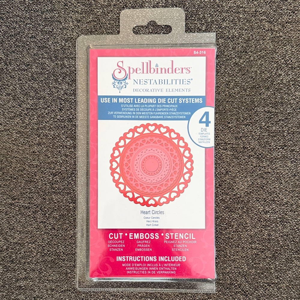 Spellbinders Nestabilities Heart Circles Dies Set of 4 NEW